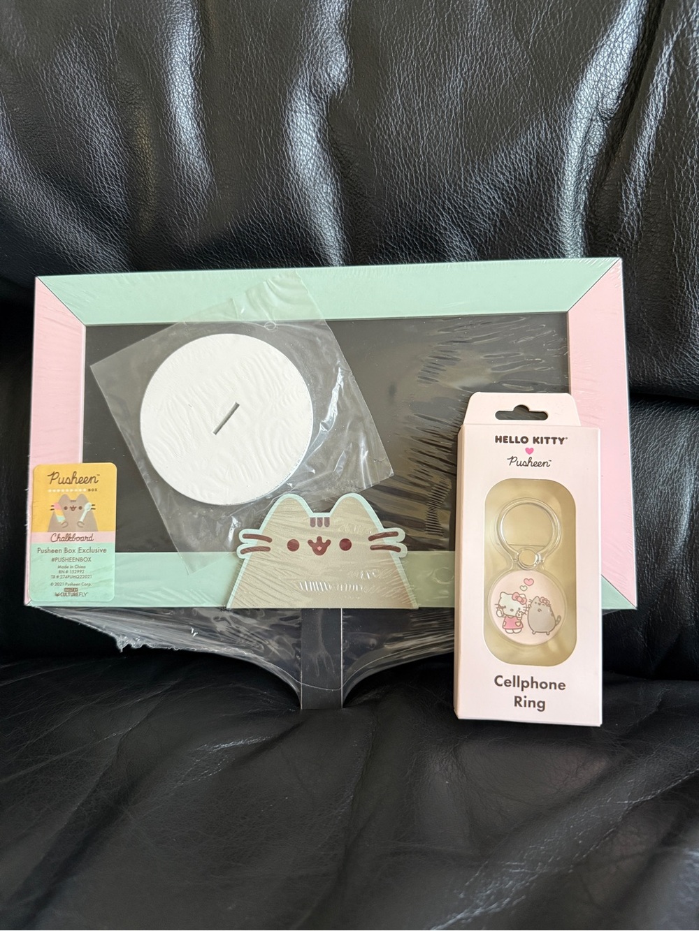Pusheen Chalkboard & Hello Kitty Collab Cellphone Ring New